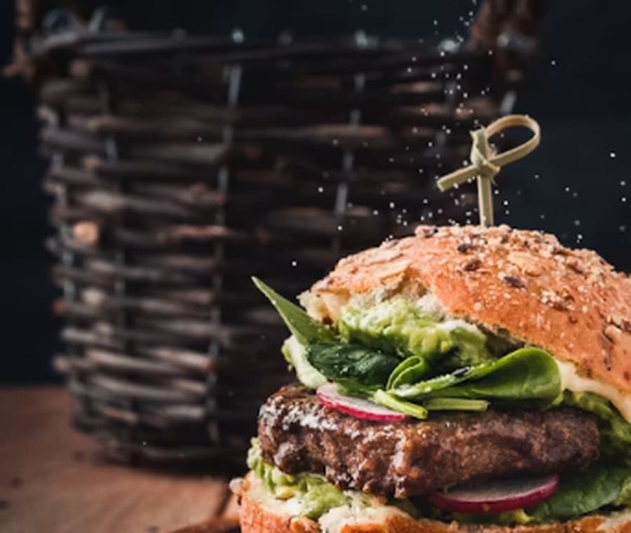Two smash burgers on a board, the combo deal